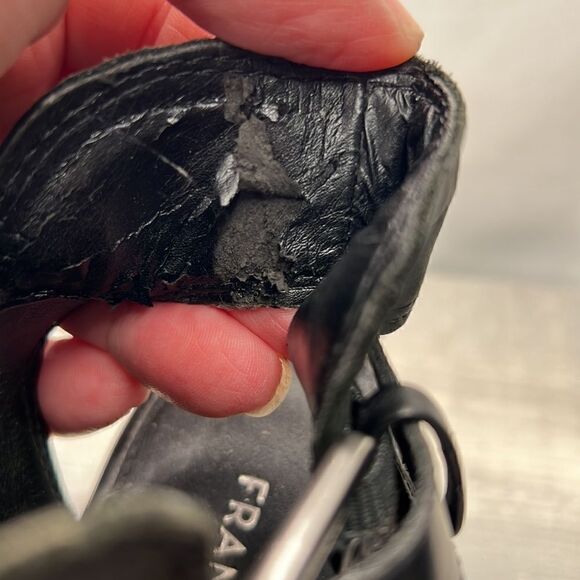 Franco Sarto Black Suede Open toe heeled booties size 9.5 - Picture 9 of 12